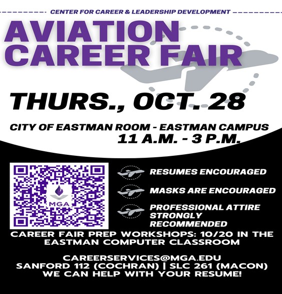Aviation career fair flyer.